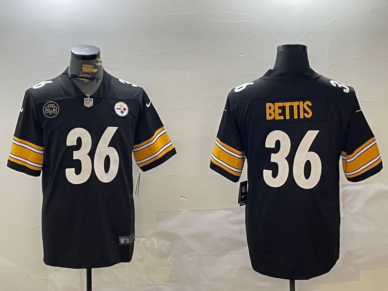 Men Pittsburgh Steelers #36 Bettis Black 2024 Nike Limited NFL Jersey style 3->pittsburgh steelers->NFL Jersey